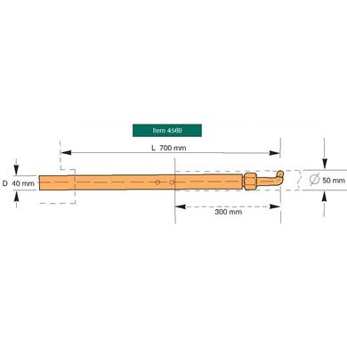 Reduced Size Arm D=40mm L=380-700mm