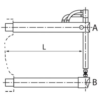 Ind Sus S/Gun Straight Upper Arm L=820mm