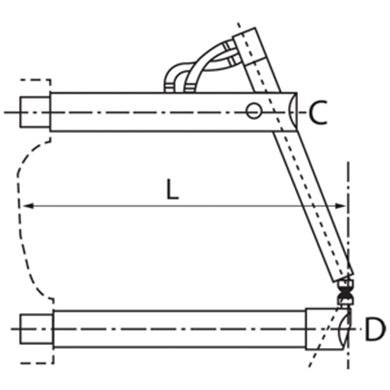 Ind Sus S/Gun Lower Arm Angled L=190mm