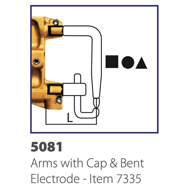 Arms c/w Cap and Bent Electrode L=107mm (Pair)