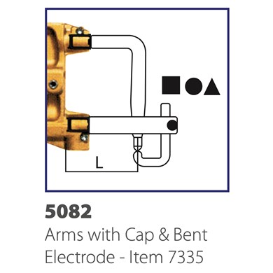 Arms c/w Cap and Bent Electrode L=107mm (Pair)
