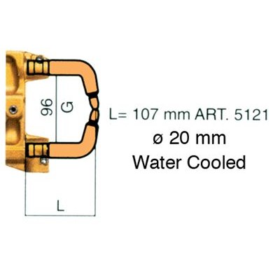 Water Cooled Arms Bent L=152mm D=20mm