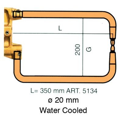 Water Cooled Arms Cranked L=350mm H=200mm