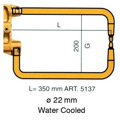 Water Cooled Arms Cranked L=350mm D=22mm