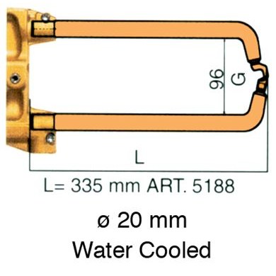 Water Cooled Offset Arms for Roofs L=335mm D=20mm