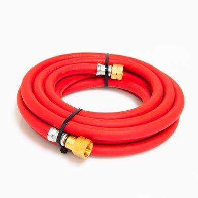 Acetylene Fitted Hose 6mm (1/4") x 5m c/w Hose Check Valves (1/4")