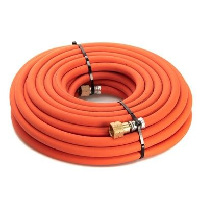 Propane Fitted Hose 6mm (1/4") x 20M c/w Hose Check Valves (3/8")