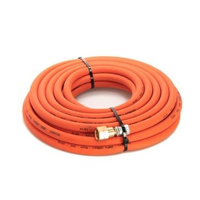 Propane Fitted Hose 8mm (5/16") x 10m c/w Hose Check Valves (3/8")
